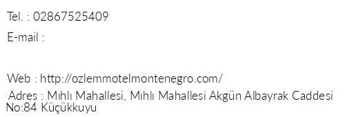 zlem Motel Montenegro telefon numaralar, faks, e-mail, posta adresi ve iletiim bilgileri